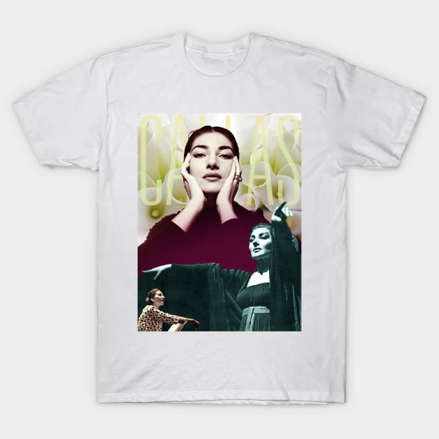 Maria Callas Collage Portrait T-Shirt by Dez53